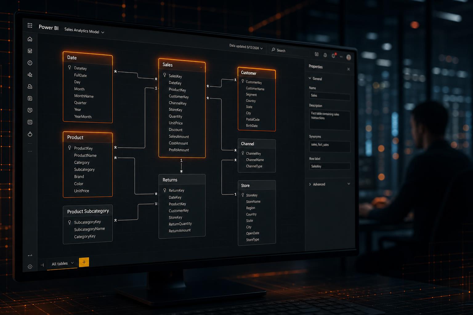 Model danych Power BI — połączenie źródeł ERP, CRM i Excel w jeden system analityczny